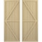 Ekena Millwork Americraft 6-Board Wood 2 Equal Panel Frmd Board-n-Batten Shutters w/Dbl Z-Bar, ARW102BF621X77NTH, PR ARW102BF621X77NTH - alternate 1